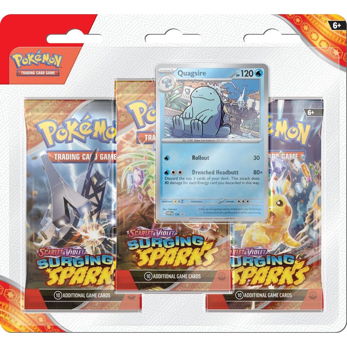 Pokemon Surging Sparks 3-pk Blister - Quagsire (Engelsk)