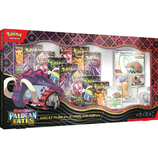 Pokemon Paldean Fates Great Tusk ex & Iron Treads ex Premium Collection (Engelsk) (SKIP THE LINE))
